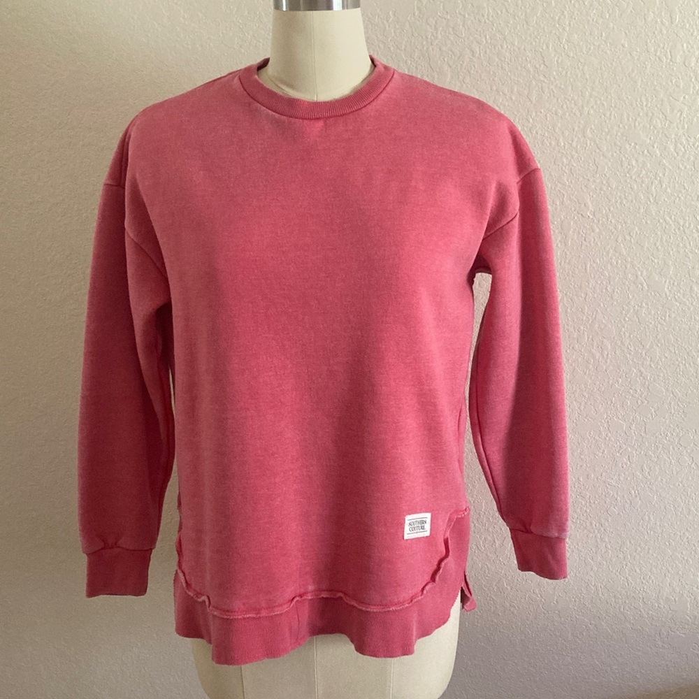 Southern Couture Women's Cozy Coral Crewneck Sweatshirt